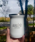 Mate blanco térmico grabado